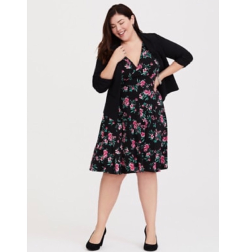 Torrid black floral tank dress size 0